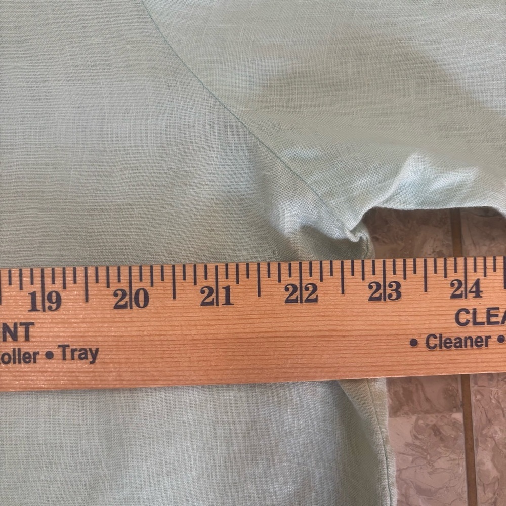 Eileen Fisher Handkerchief Organic Linen Classic Button Front Shirt Mint Green M - Picture 8 of 9